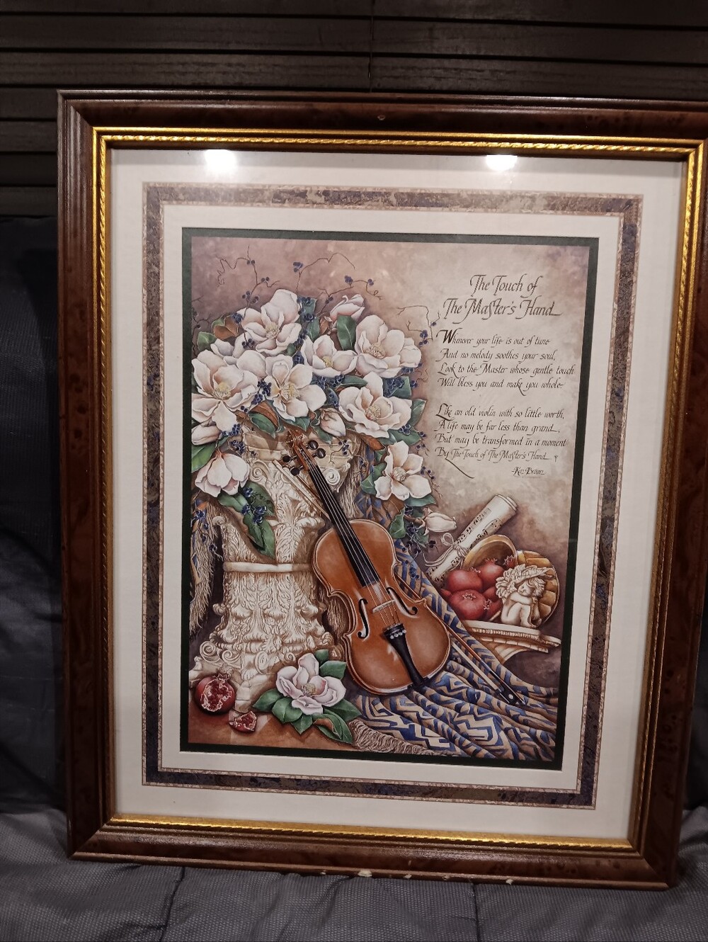 Home Interiors Violin and Magnolia Touch Of The Masters Hand